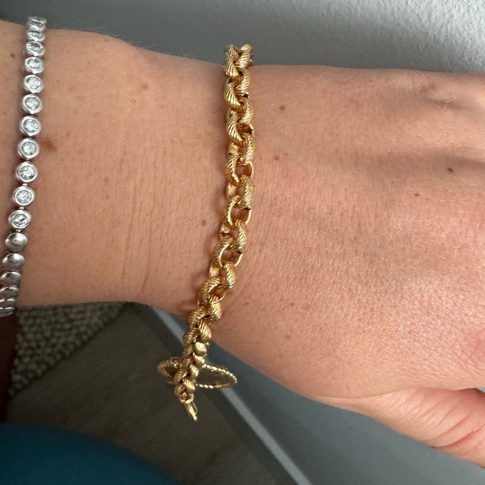 Fringe Studio Gold Twisted Rope Link Bracelet